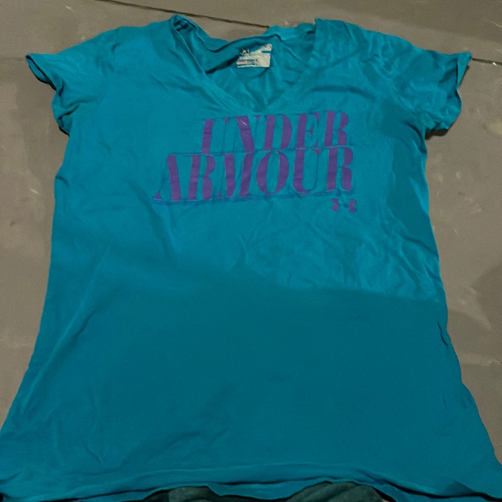 Blue and purple under armour tee
